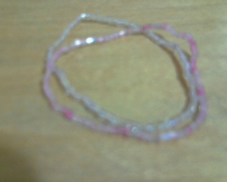 Pulseira sem pinjente rosa e roxa